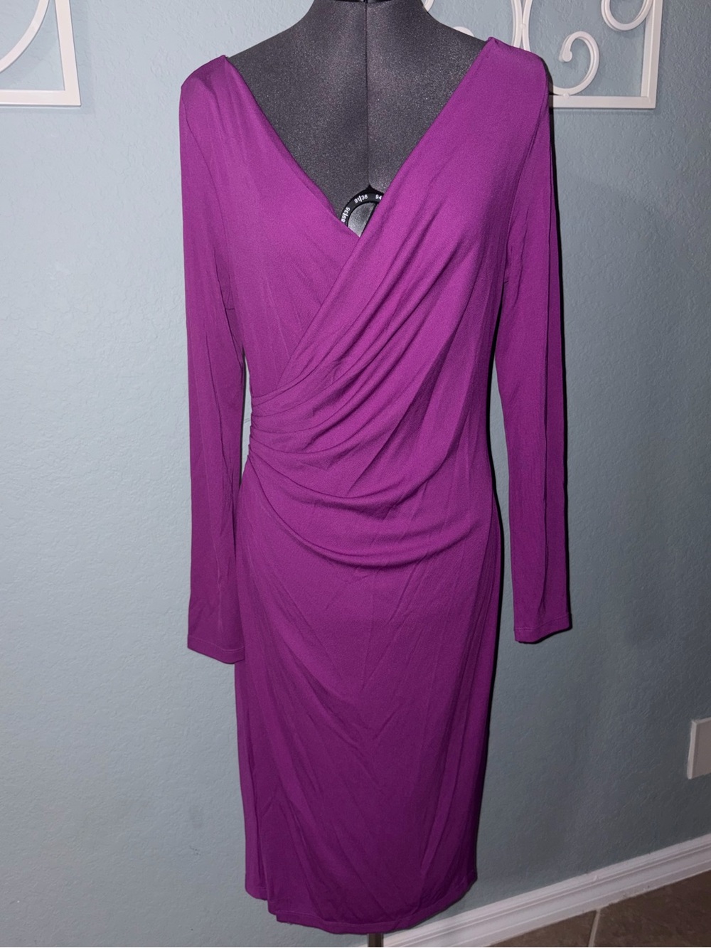LK Bennett London Classic Long-Sleeve faux wrap Sheath Dress